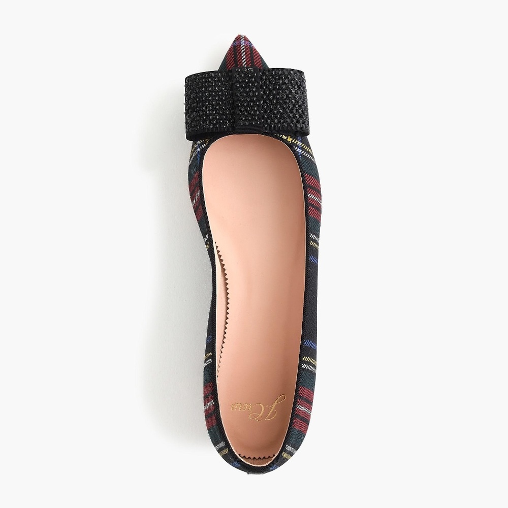 J.Crew Plaid Clothed Pointed Toe Flats Size 8 - Picture 3 of 8